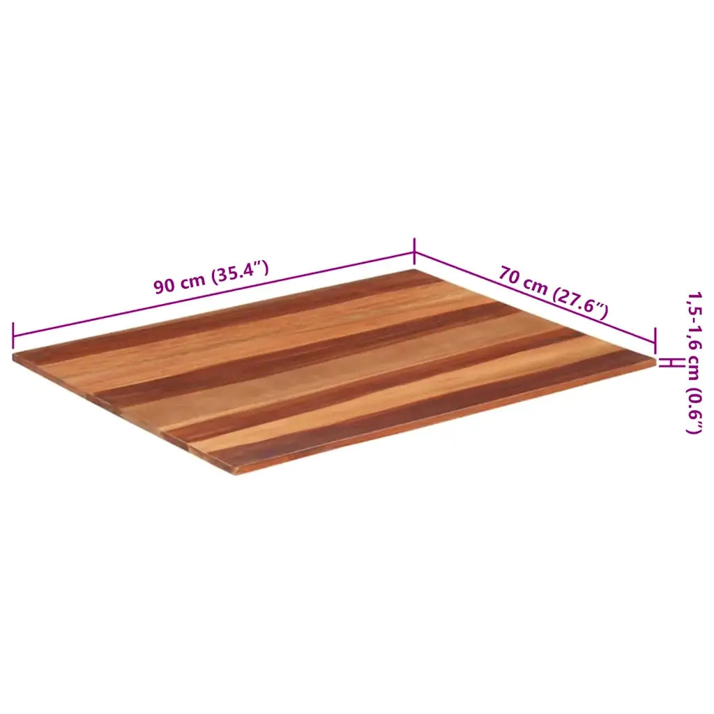 Piano Tavolo in Legno Massello di Acacia 15-16 mm 70x90 cm 285986