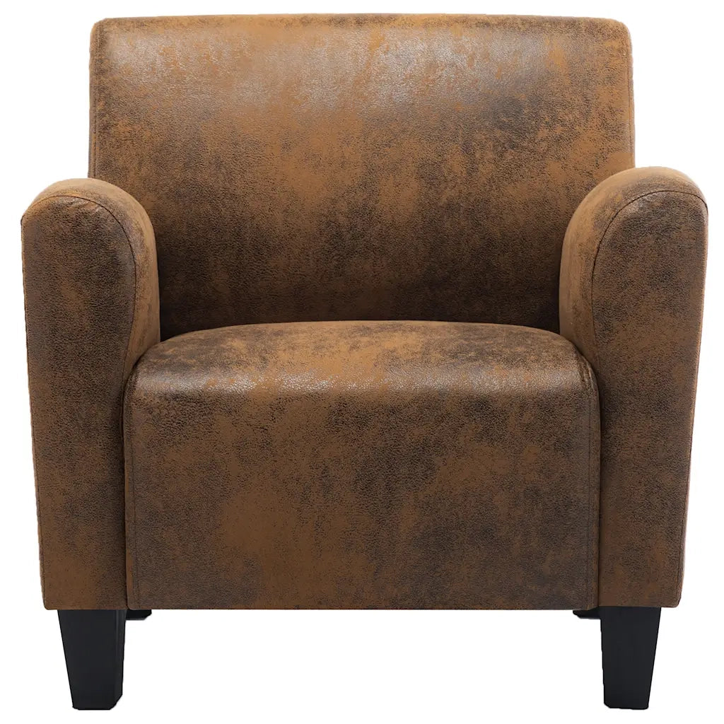 Poltrona Divano Marrone 70x69x72 cm Similpelle Scamosciata 248618