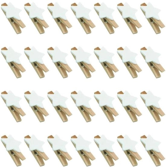 Knijpers in legno decorativi 100 pezzi - Clip houten - Accessori per artigianato - Decorazioni per Natale - Knijpers in legno durevoli