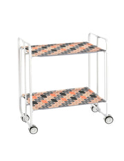 Carrello da cucina pieghevole bianco con ruote BAUHAUS 2 ripiani