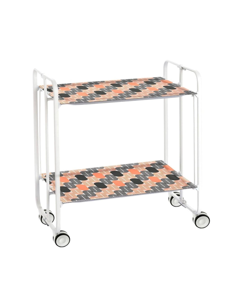 Carrello da cucina pieghevole bianco con ruote BAUHAUS 2 ripiani