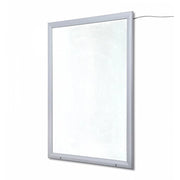 Bacheca con Apertura a Ribalta 100x140 cm in Alluminio Retroilluminata con Led Porta Poster Silver
