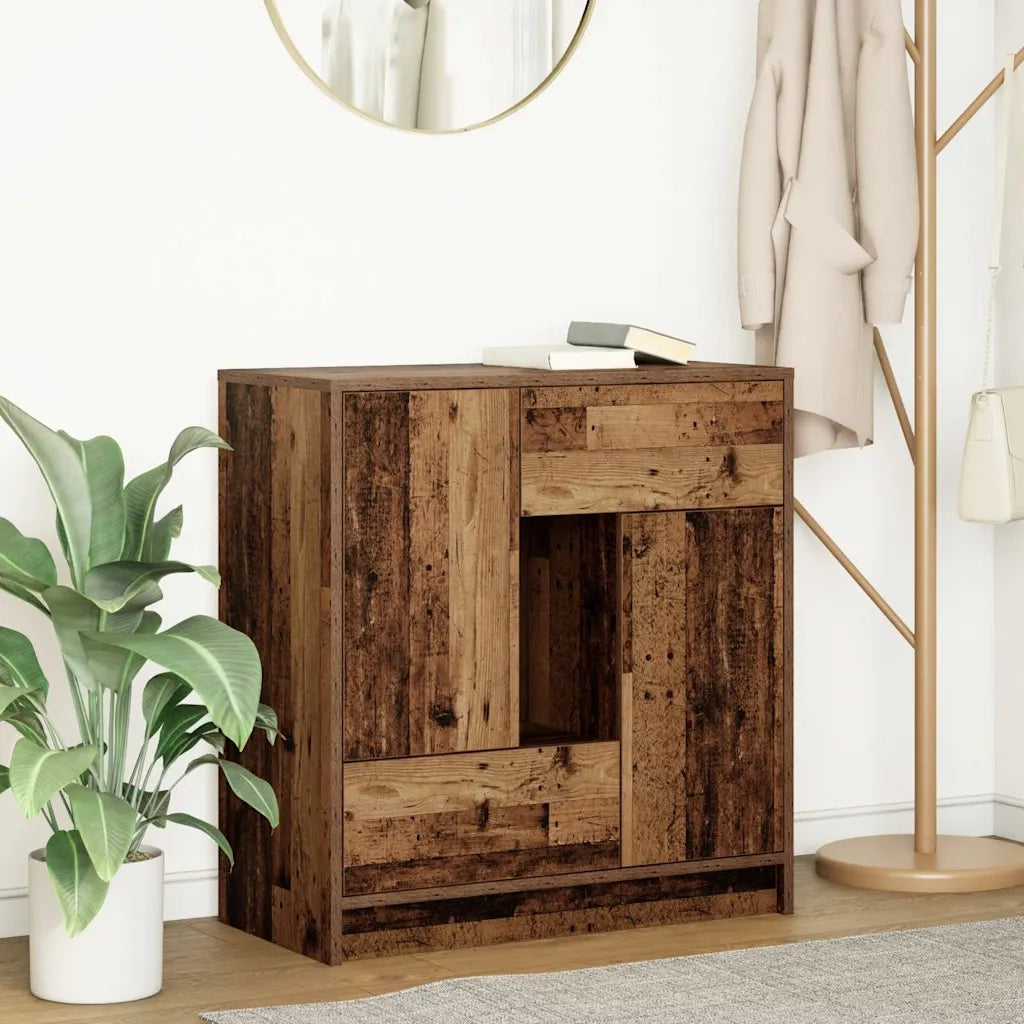Credenza | Madia | Buffet da pranzo | Armadio da pranzo con Cassetti e Ante Legno Antico 70,5x34x74,5 cm