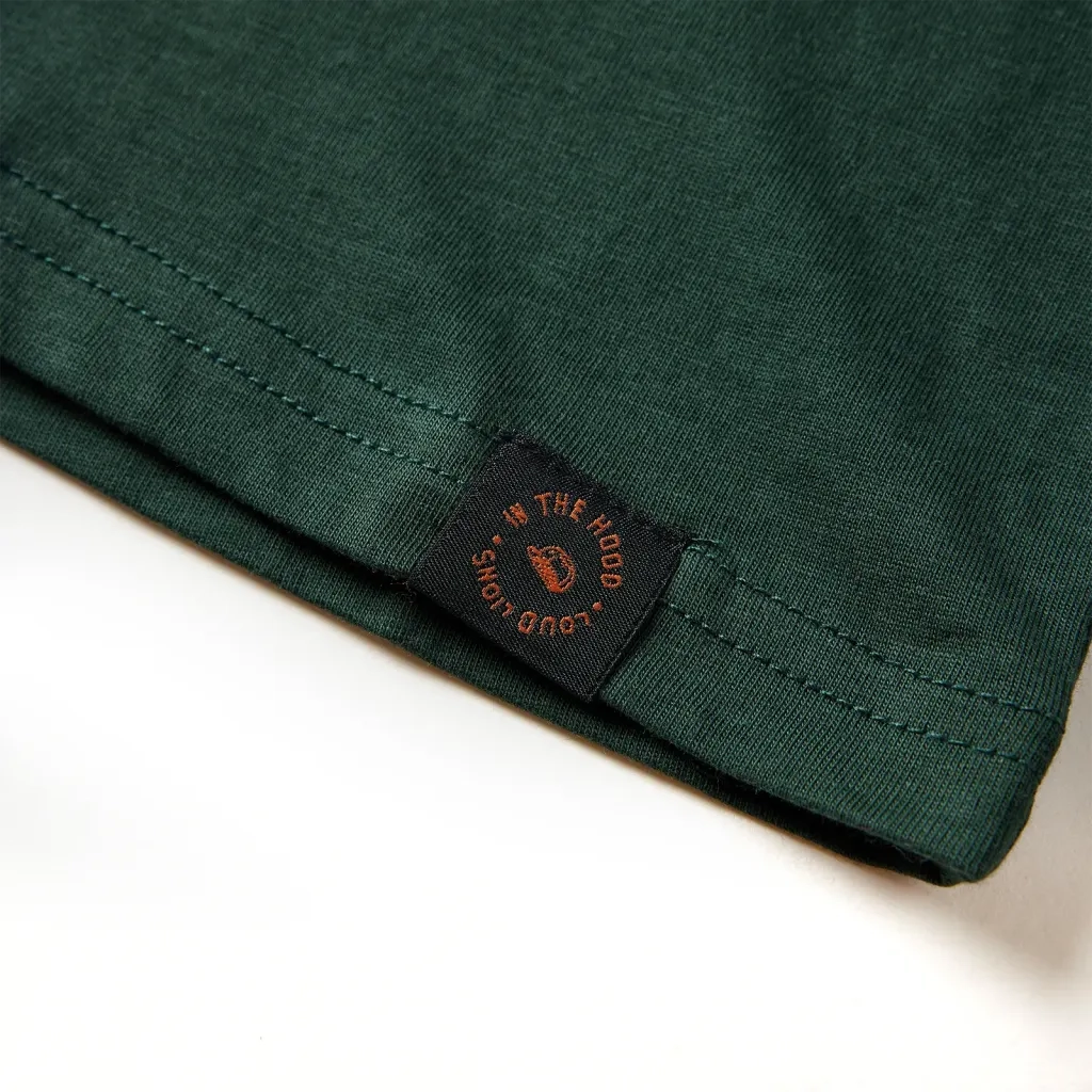 Maglietta da Bambino a Maniche Lunghe Verde Scuro 116 12841