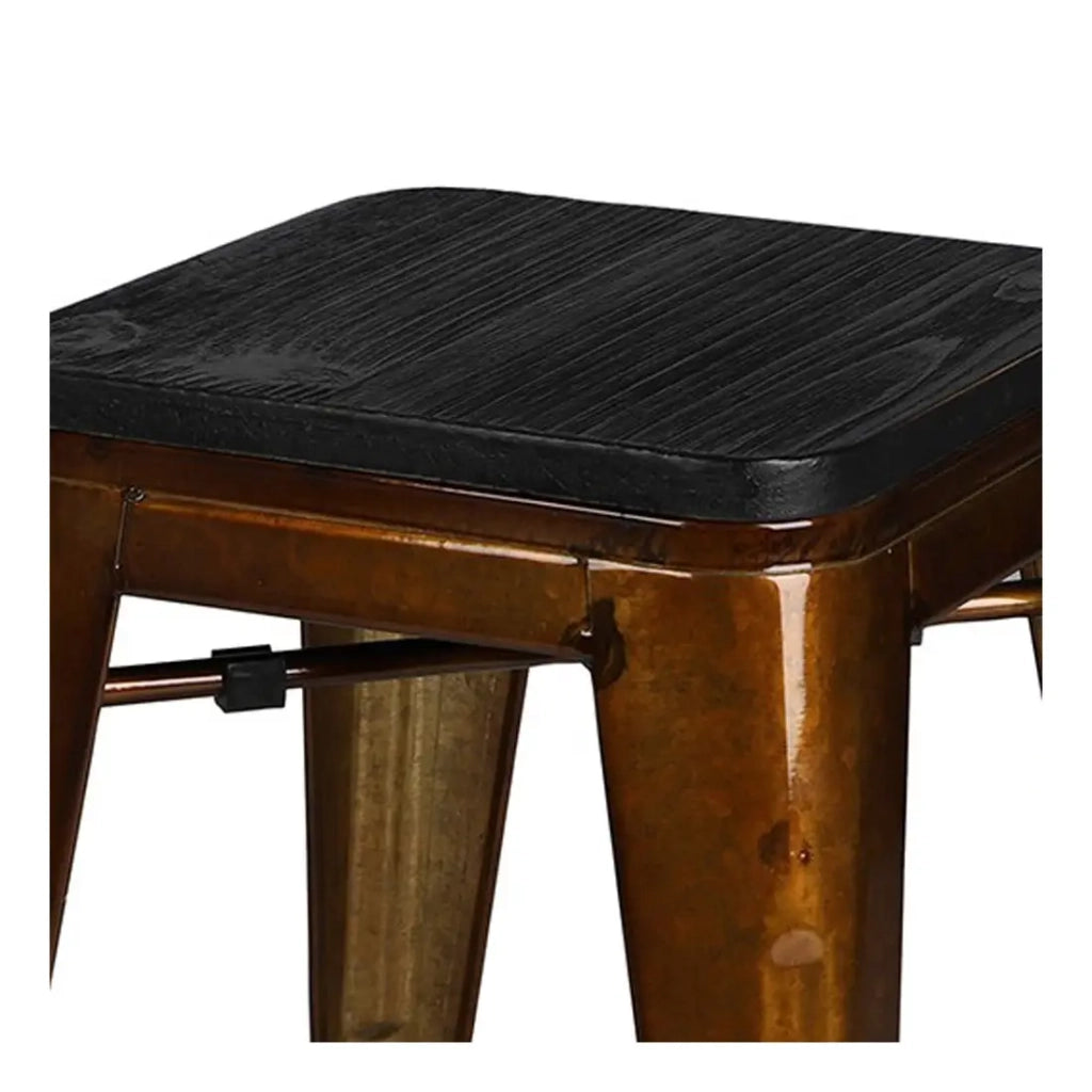 Set di 4 sgabelli in stile industriale in metallo dorato collezione FACTORY.