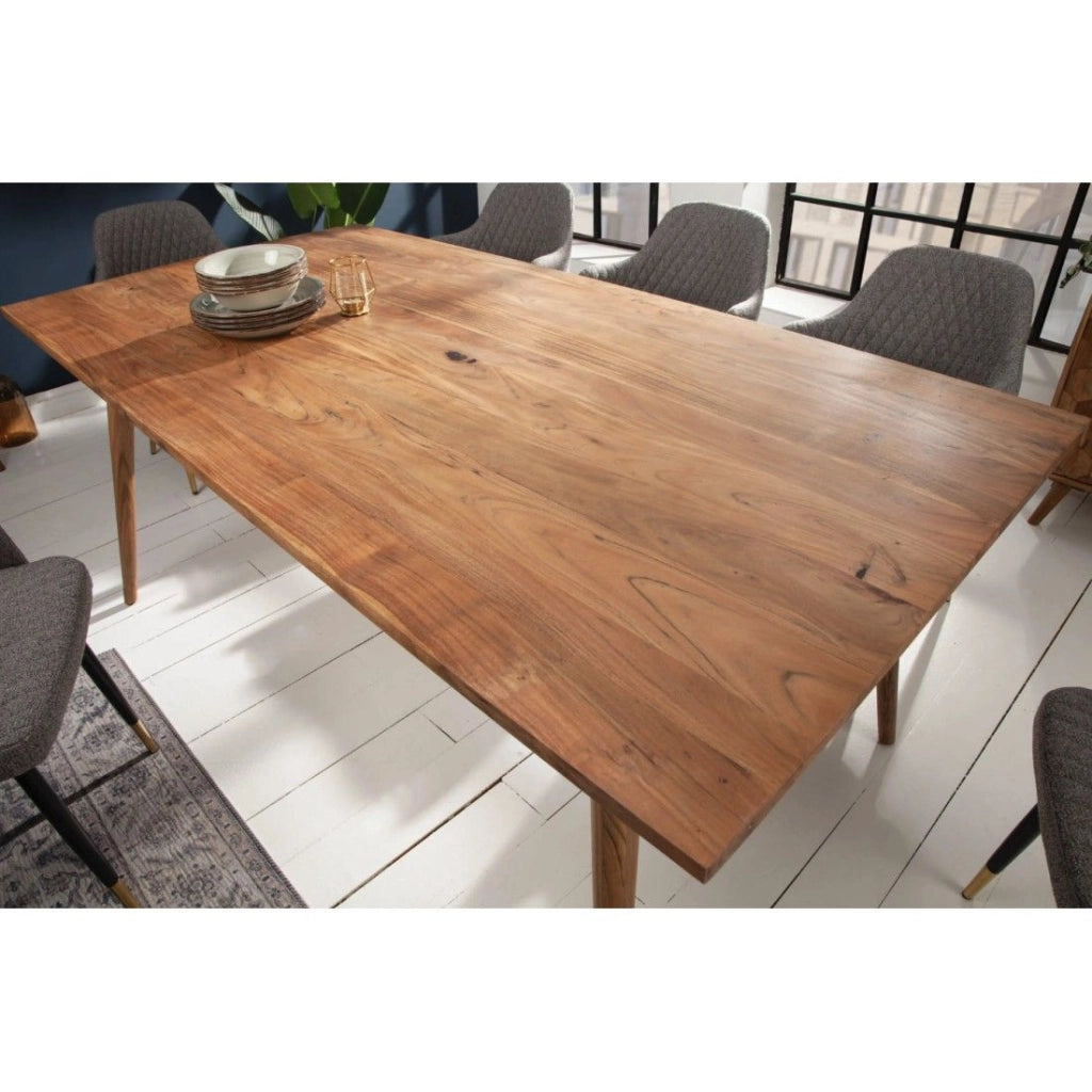 Tavolo da pranzo SCANI 200 cm – Piano in legno massello di acacia verniciato e struttura abbinata