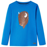 Maglietta per Bambini a Maniche Lunghe Blu Cobalto 128cod mxl 84093