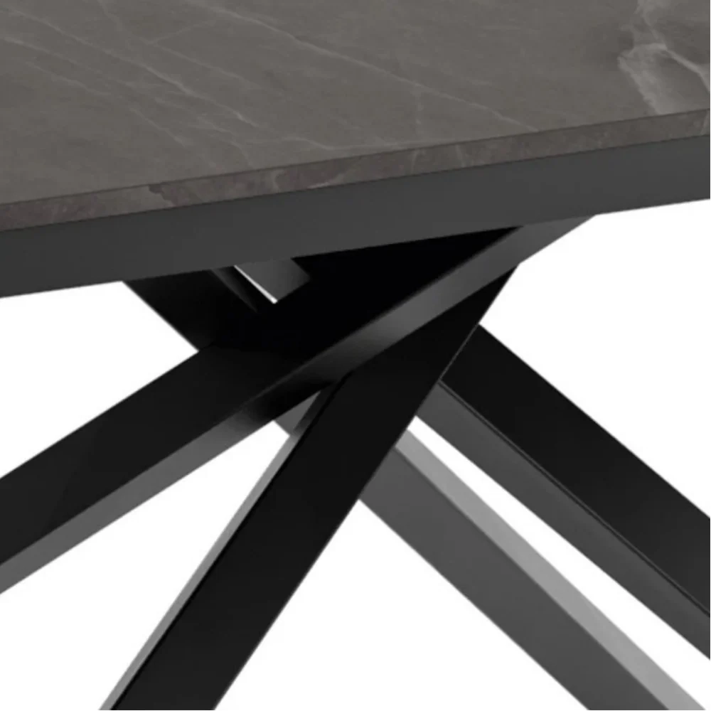 Tavolo da pranzo allungabile effetto marmo grigio Pluto 140-190x90 cm fino a 8 posti Made in Italy | Duzzle