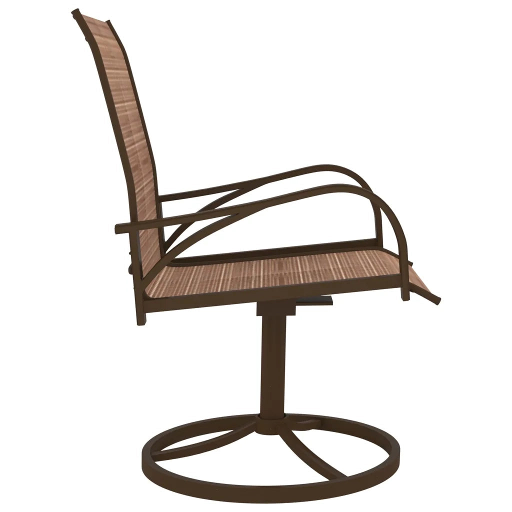Sedie Girevoli da Giardino 2pz Textilene e Acciaio Marrone 312278
