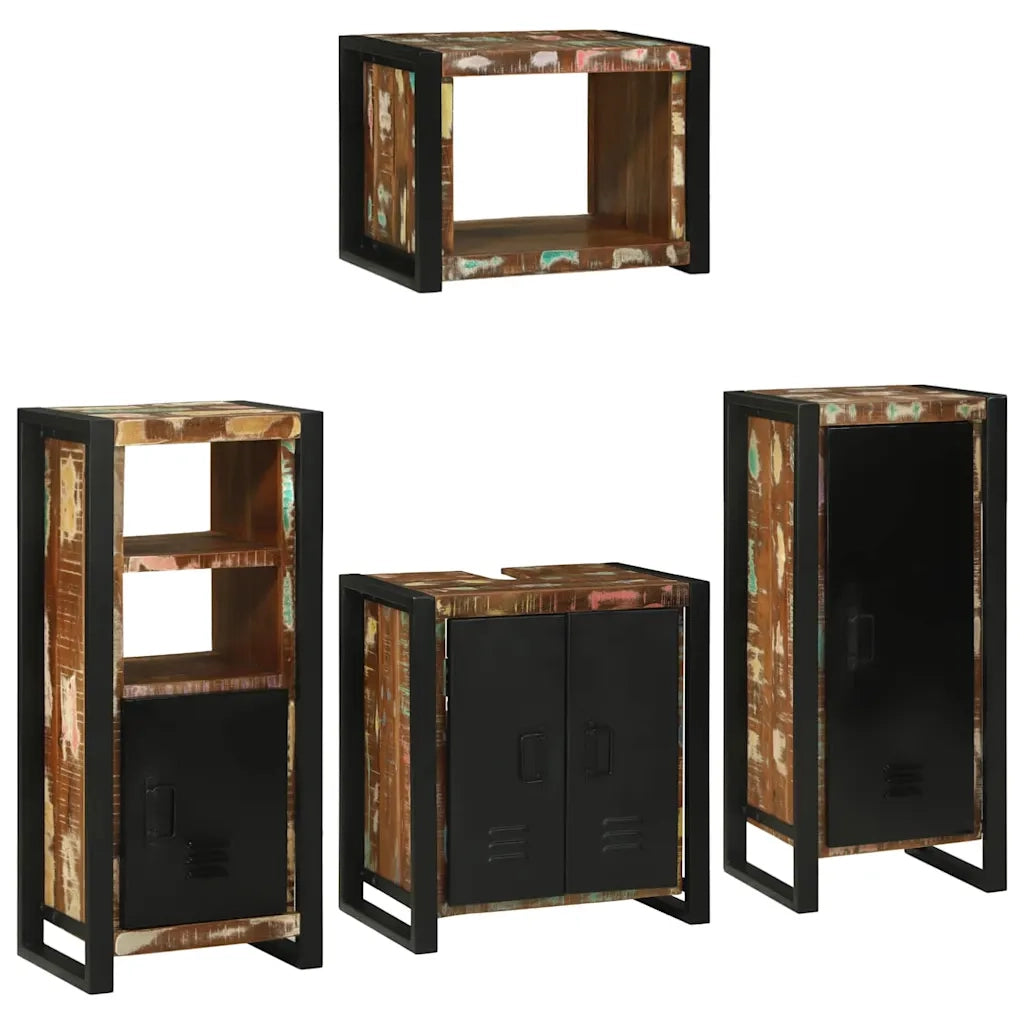 Set di mobili per il bagno 4 pcs Legno massello riciclato