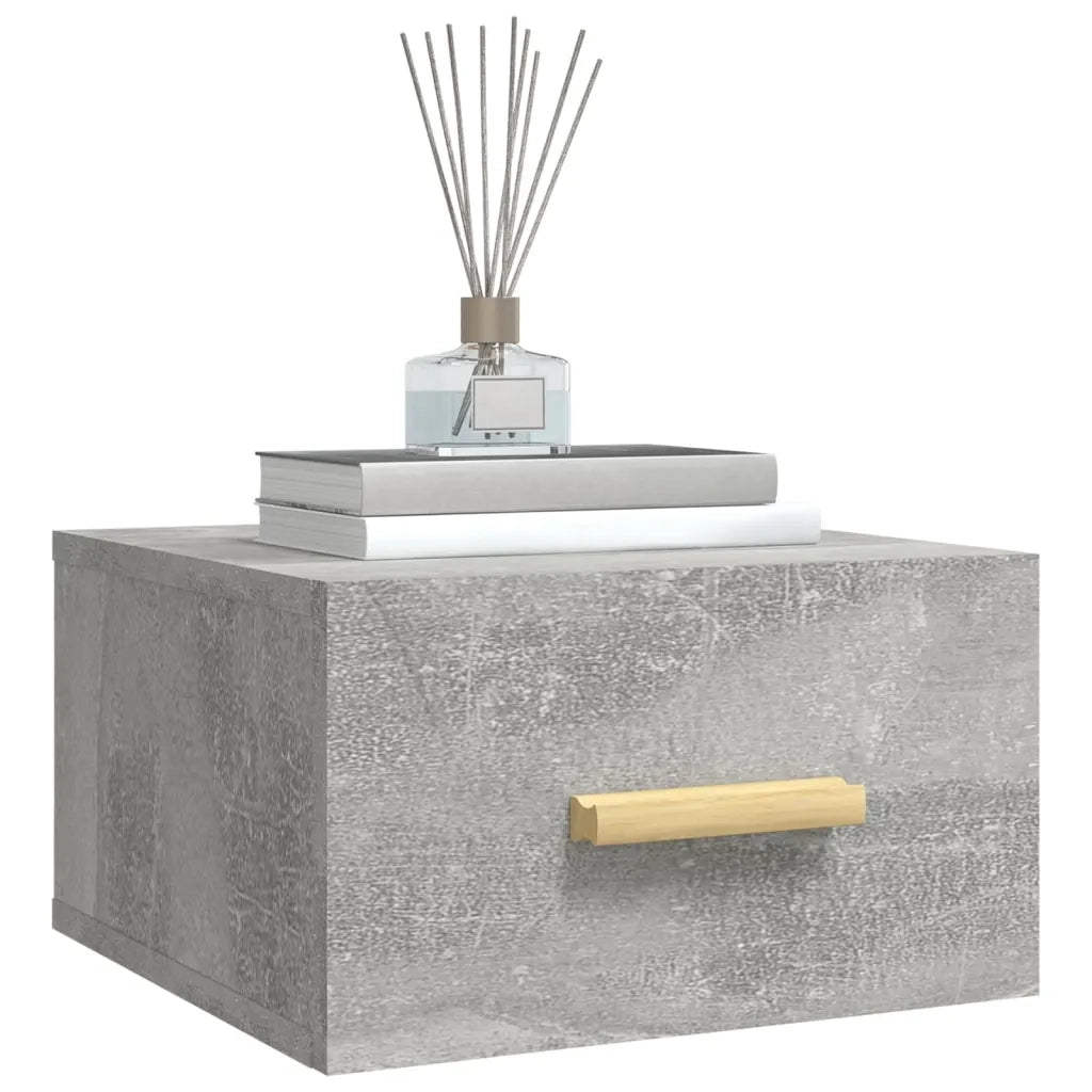 Comodino a Muro Grigio Cemento 35x35x20 cm 812842