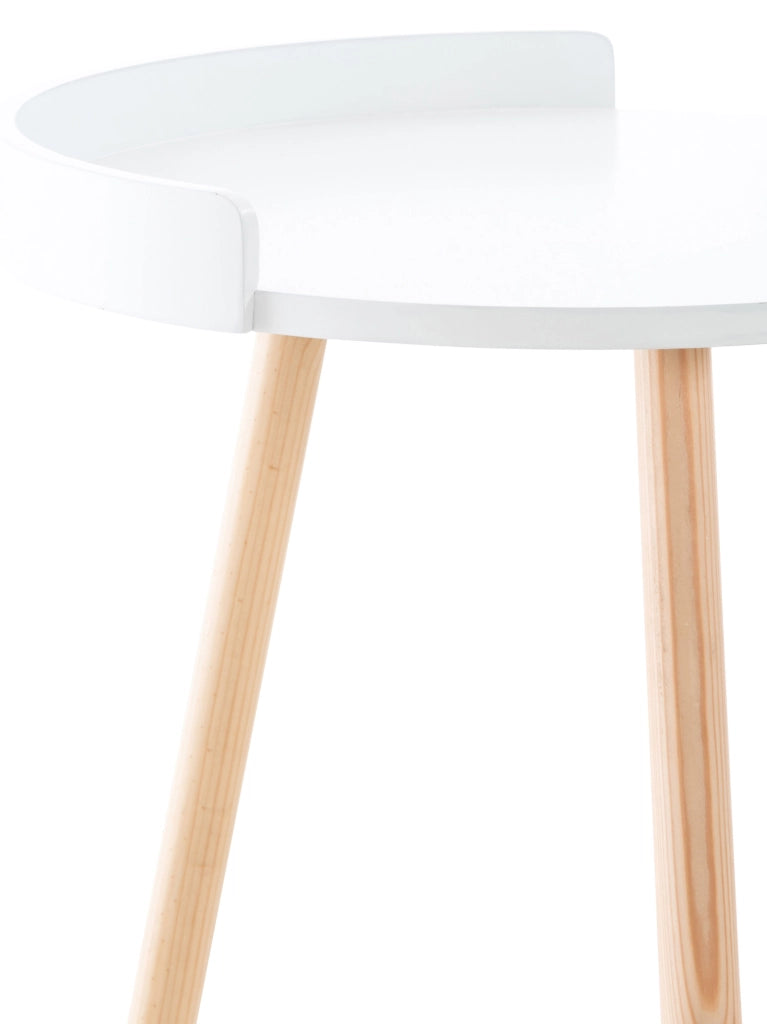 Tavolino d'appoggio Jannis in stile scandinavo bianco