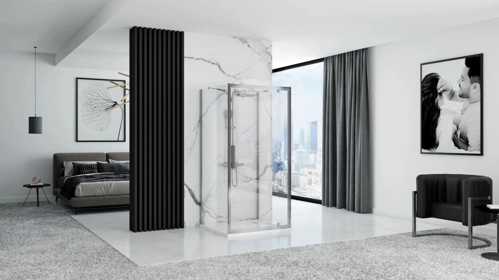 Cabina Doccia A Parete Rea Rapid Swing Chrome 100x80