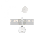 APPLIQUE BIANCO 1 LUCE PICCOLA VETRO TRASPARENTE 1155BI-A-TR