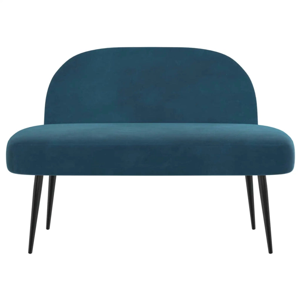 Panchina imbottita con schienale Blu 110 x 60 x 76 cm Velluto