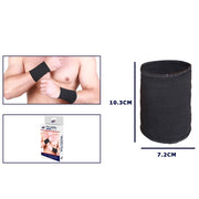 Trade Shop - Coppia Polsini Elastici Per Polso Fitness Sport Anallergico Protezione Nero -