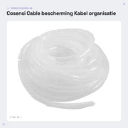 Cavo di protezione - Organizzazione cavi - Flessibile e sicuro - Bianco trasparente - Nastro a spirale 10 mm - Adatto per casa e ufficio - 9 metri