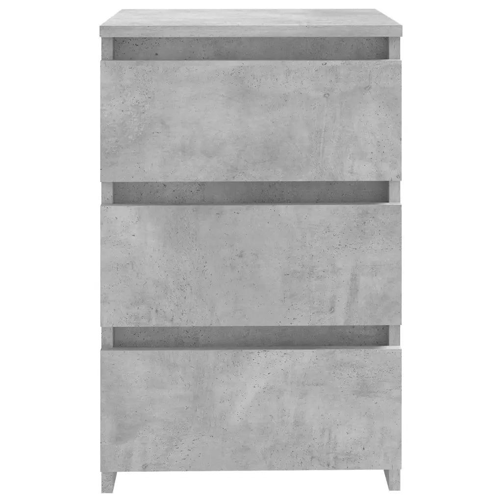 Comodino Grigio Cemento 40x35x62,5 cm in Legno Multistrato 806219