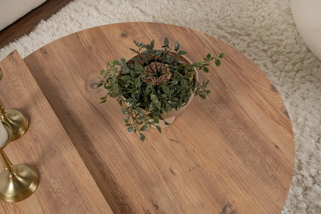 Mansue, Tavolino da Salotto Peso Massimo Supportato 15 kg, 90x60x35h cm Marrone Pino