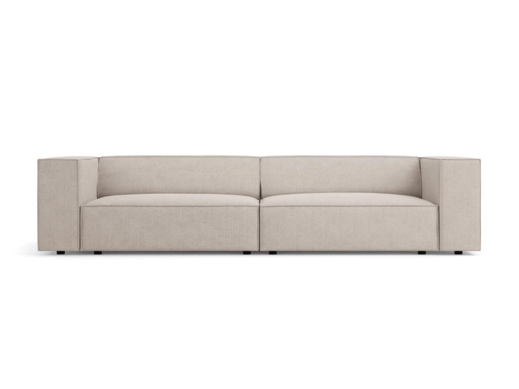 Cosmopolitan Design - Divano "Arendal" 4 posti in ciniglia con effetto a coste beige scuro 