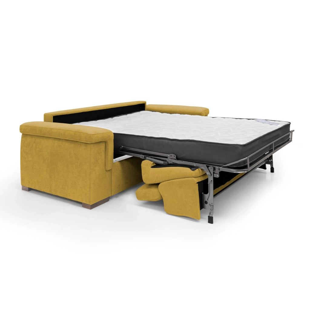 Giunone Divano letto mat. H18 220 cm (mat. 140x197 cm) giallo