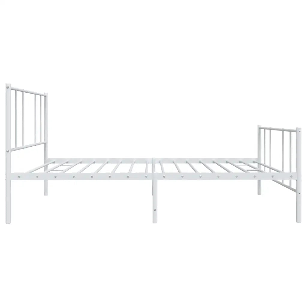 Giroletto con Testiera e Pediera Metallo Bianco 80x200 cm 352538
