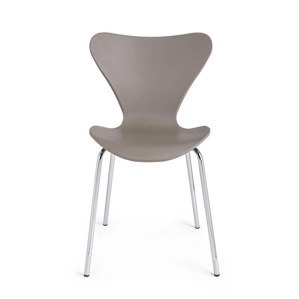 Set di 4 Sedie Impilabili con Seduta in Plastica e Gambe Cromate - LINDSAY