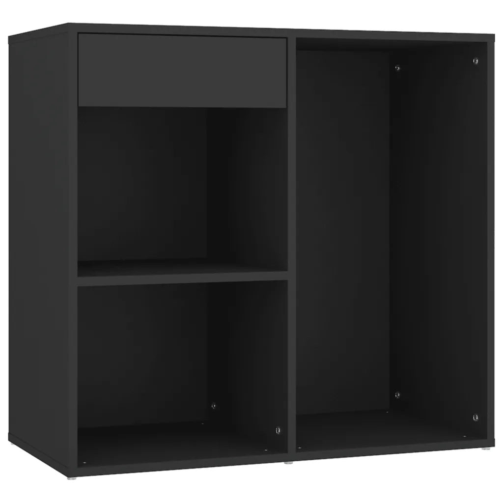 Toeletta con LED e Armadietto in Legno Multistrato Nero 3082018