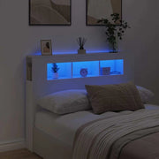 LED Headboard, White, 140x18.5x103.5 Cm, Wood-based Material