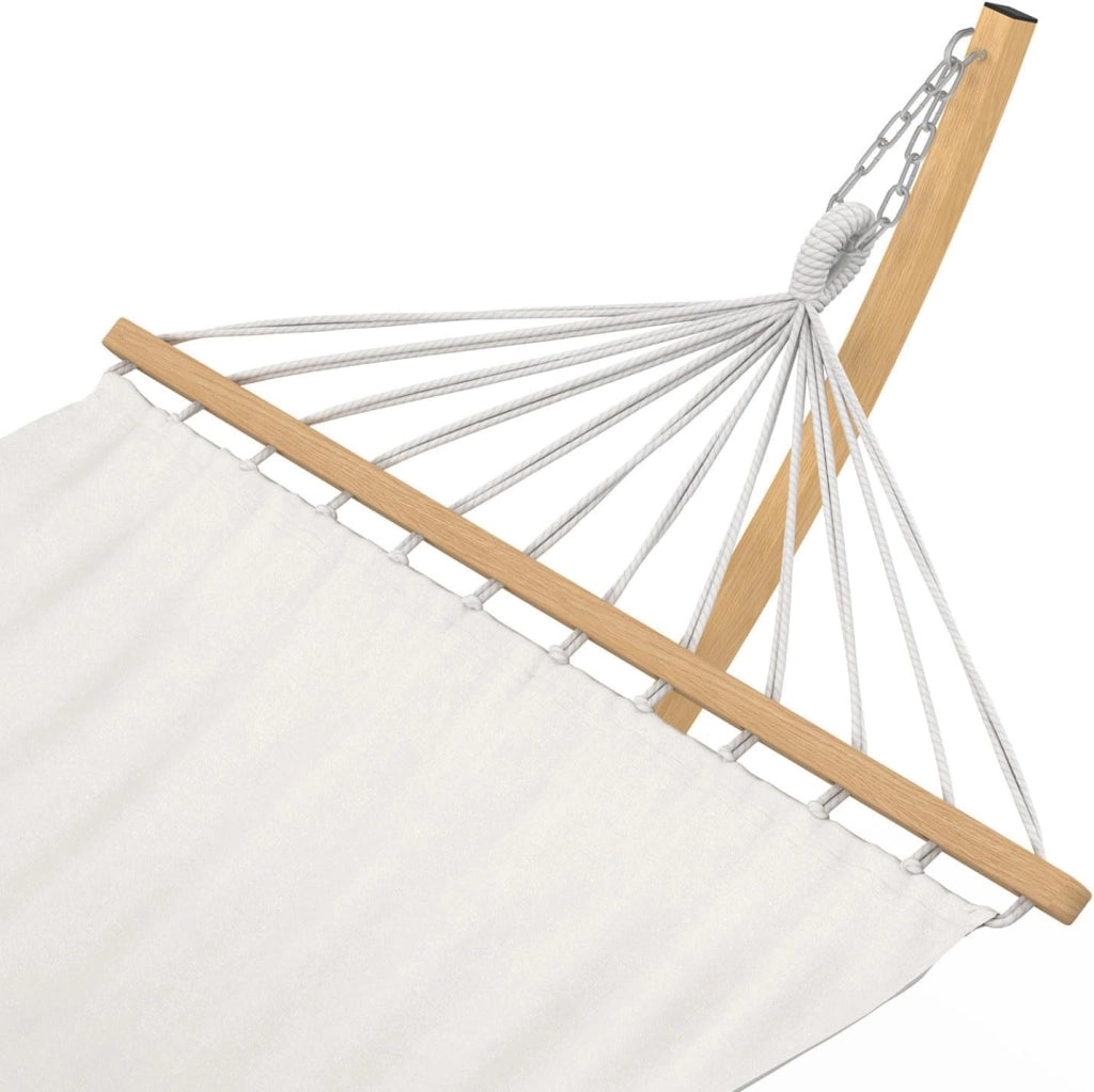 Amaca XL con supporto in metallo effetto legno e tela ecru