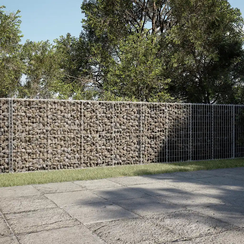 Cesto Gabbione con Copertura 650x100x100 cm in Ferro Zincato 3295201