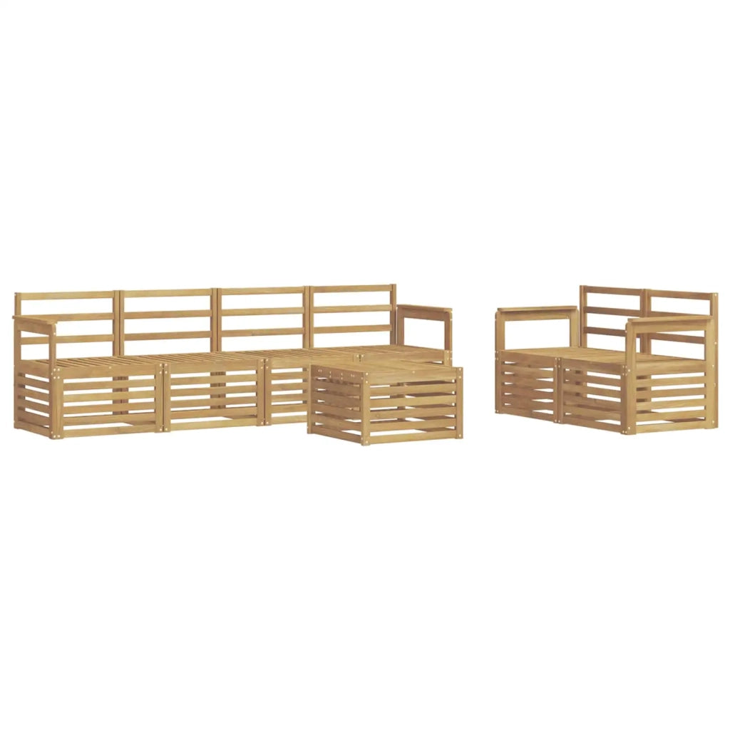 Set di divani da esterno 7 pcs Bianco Legno di Acacia Massello 3391419