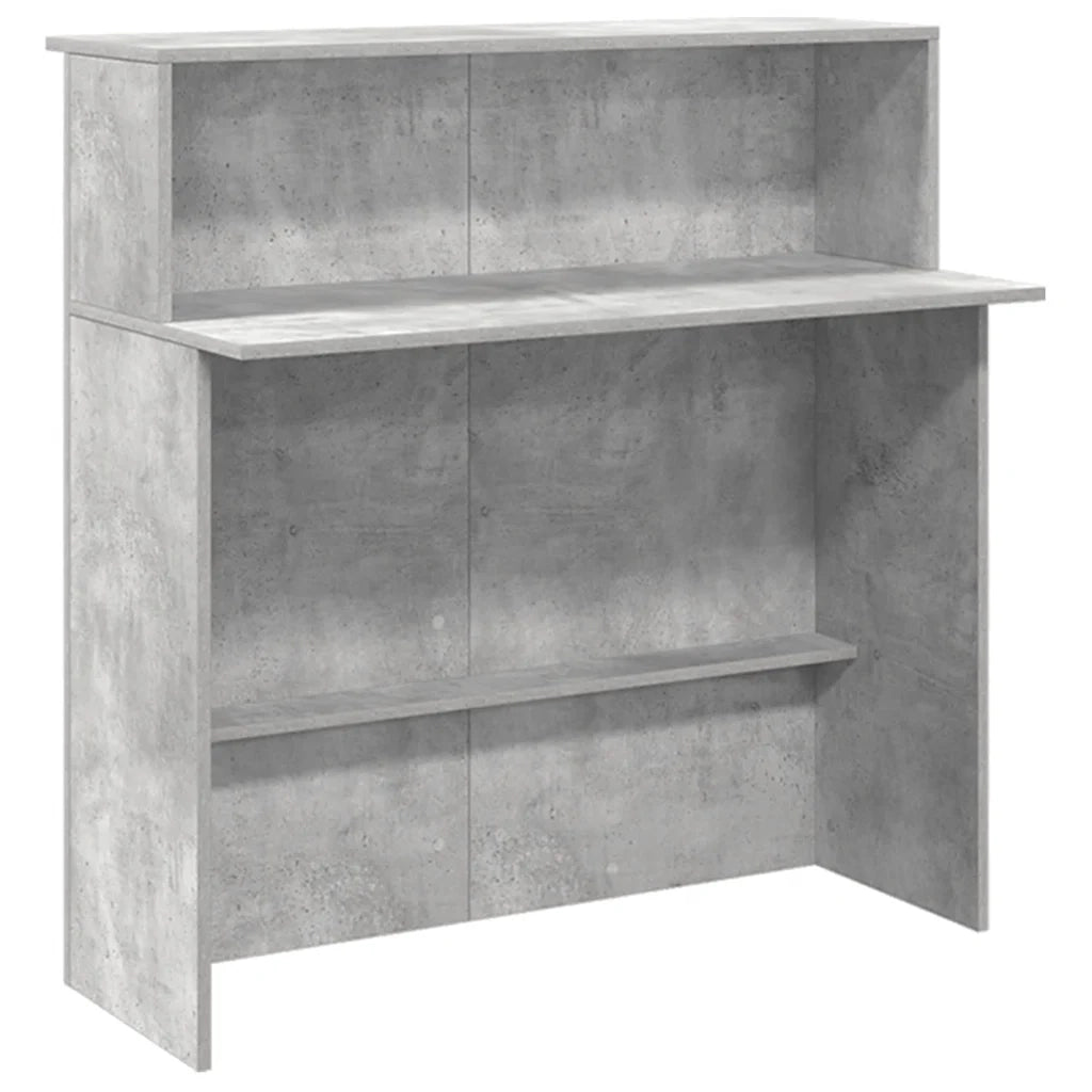 vidaXL Banco Reception Grigio Cemento 200x50x103,5cm Legno Multistrato