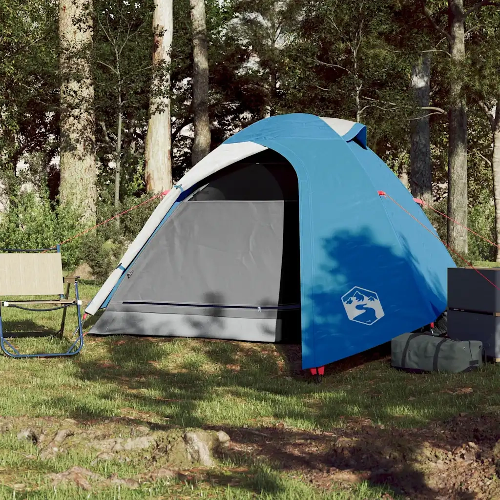 Tenda da Campeggio a Cupola per 3 Persone Blu Impermeabile 94332