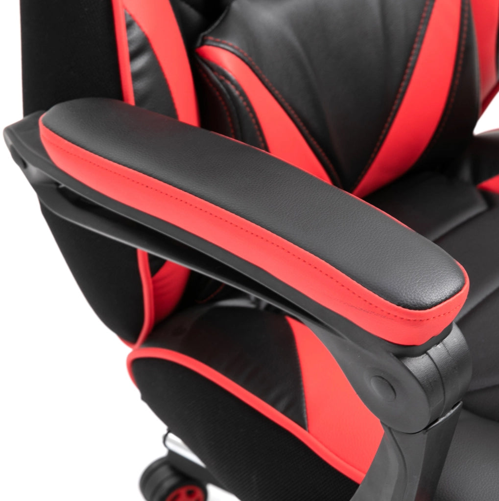 Sedia gaming ergonomica nera con massaggio, reclinabile 170°