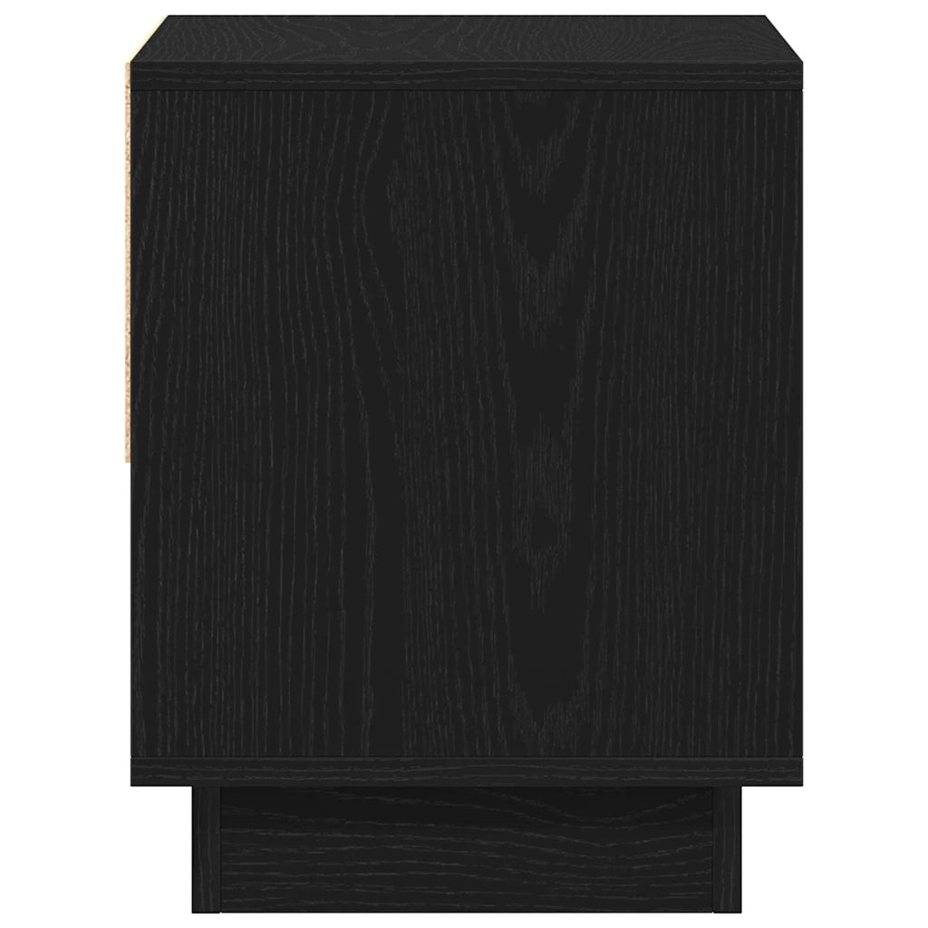 Comodino | Armadio da Notte | Mobiletto da notte Rovere Nero 45 x 34 x 44 cm Legno multistrato