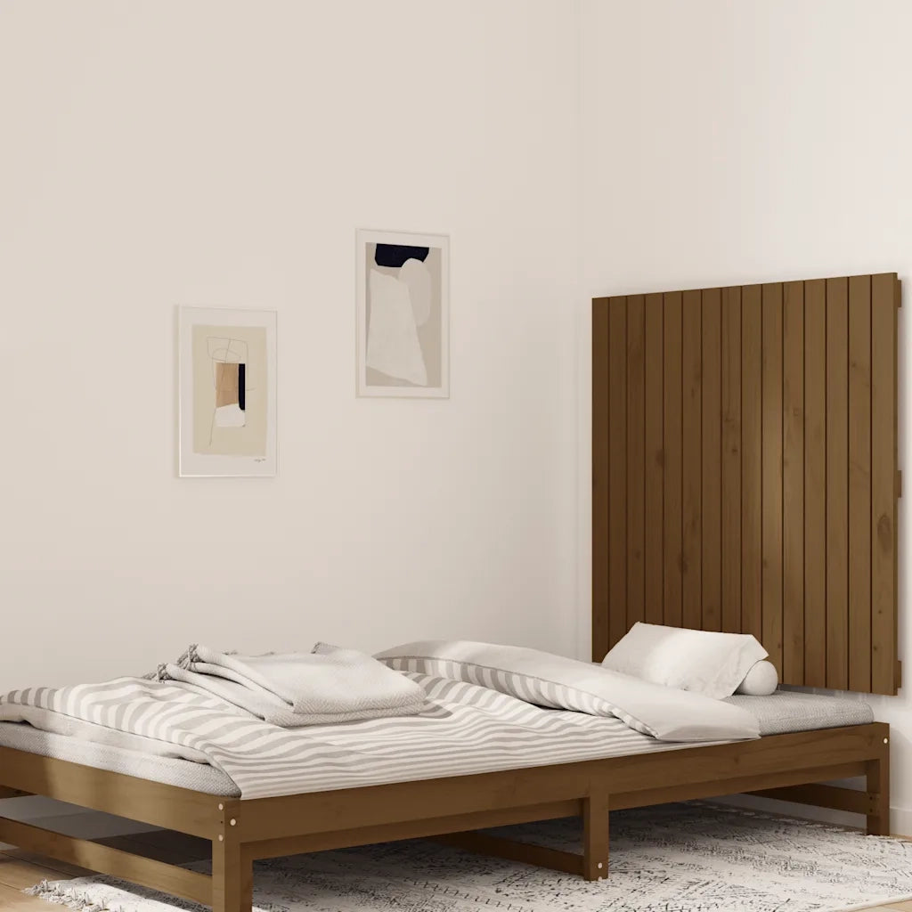 Testiera da Parete Miele 95,5x3x90 cm in Legno Massello di Pino cod mxl 40467