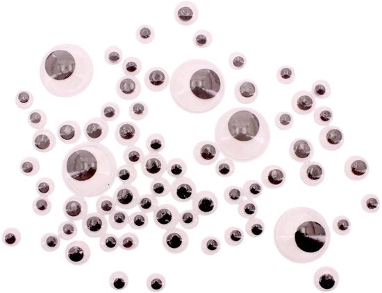 Decorazioni per Scrapbooking - 400 pezzi - Nero Bianco - Occhi Decorativi per Progetti Creativi - 6 mm a 15 mm