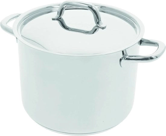 Pentola in Acciaio Inox 24 cm - Adatto per Induzione e Forno, Rapida Conduzione del Calore, 10 Anni di Garanzia