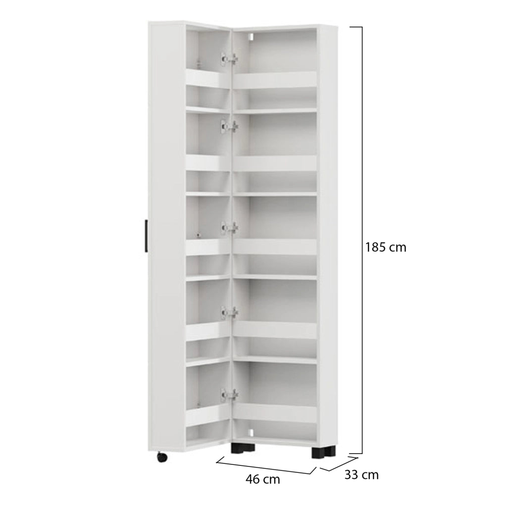 Mobile Portascarpe Visby, Scarpiera 10 Ripiani, 46x33x185h cm Bianco Crema