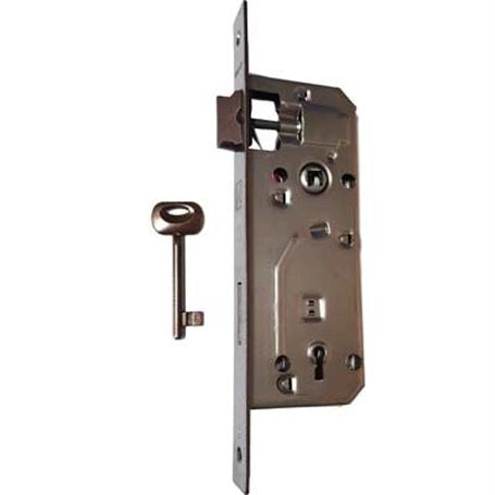 SERRATURA PER PORTE IN LEGNO 'PATENT' FRONTALE BORDO QUADRO BONAITI E40 Bronzata - BONAITI
