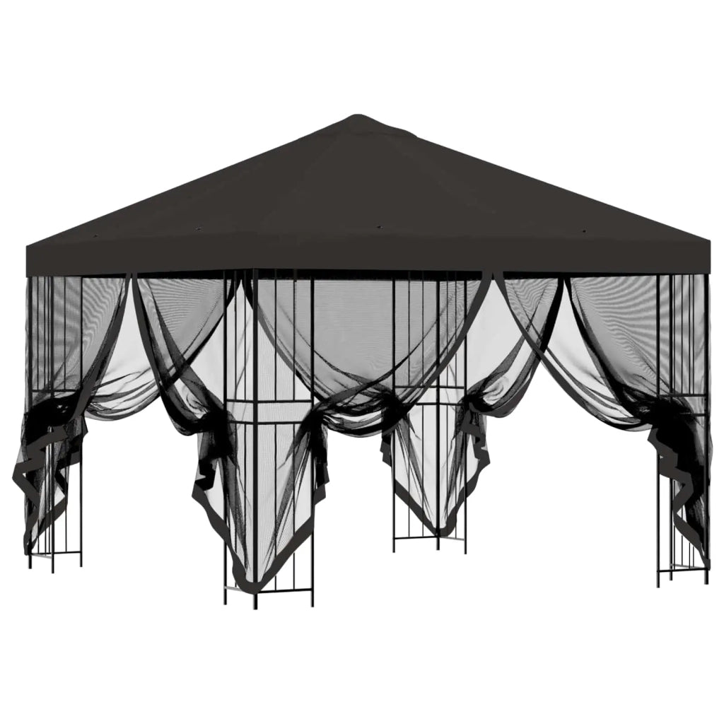 Gazebo | Pergolato da giardino con pareti laterali 3 x 3 m Antracite