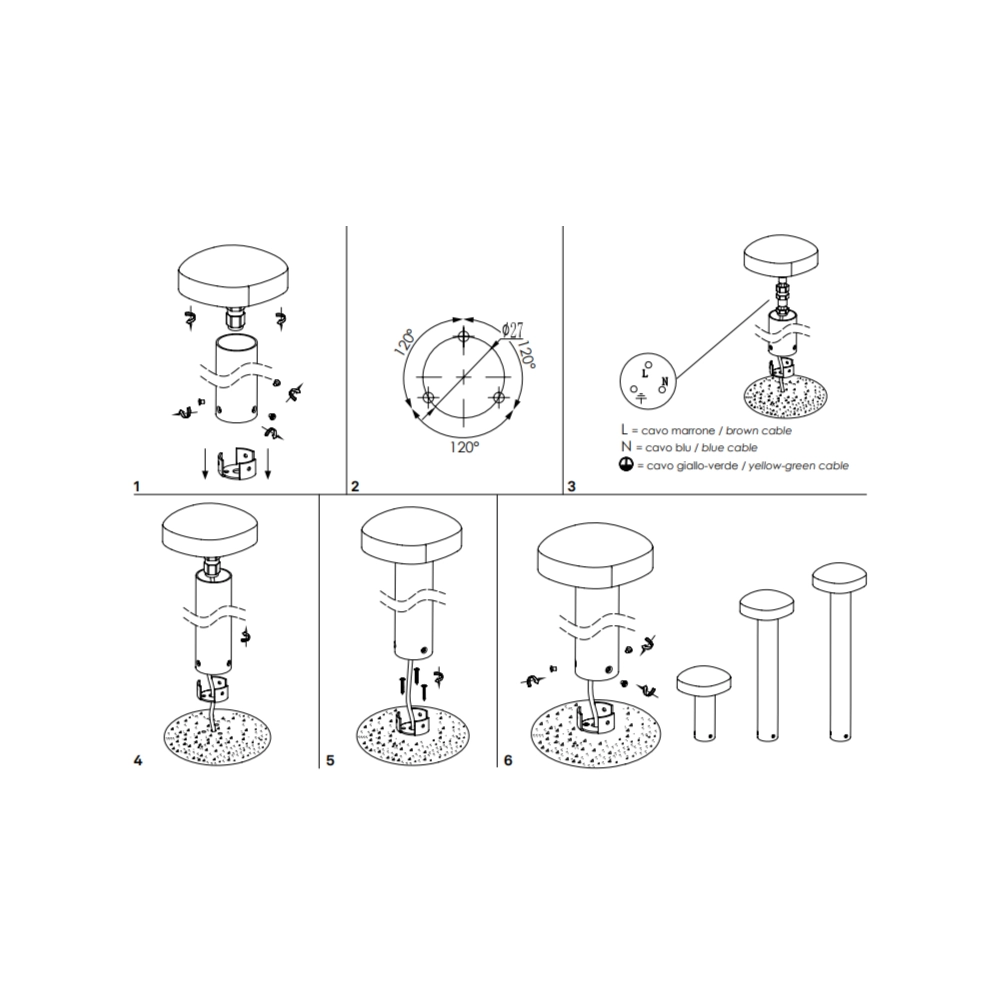 Zafferano Ciottolo - Paletto Led da esterno IP54 7W 3000K design moderno in alluminio per giardini e vialetti - 10 cm Grigio Scuro