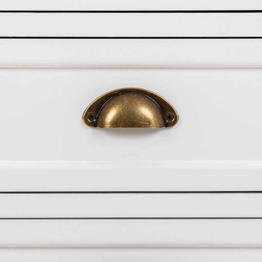Comodino in legno bianco 3 cassetti 45x35x60h cm