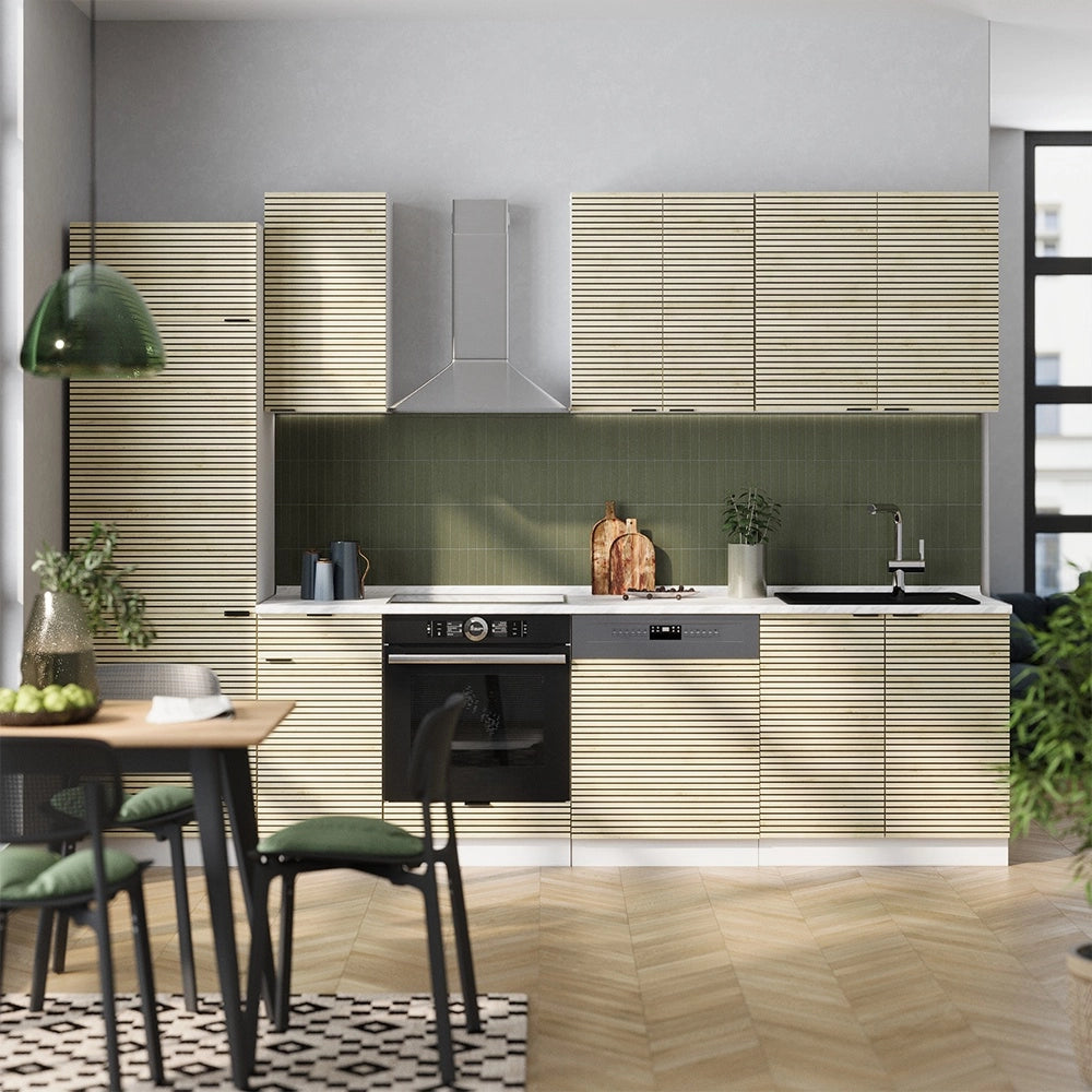 Cucina componibile Fame-Line Pannello in quercia/Bianco 300 cm, PL Rovere Vicco