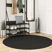 Tappeto a Pelo Corto HUARTE Morbido e Lavabile Nero Ø 160 cm 375125
