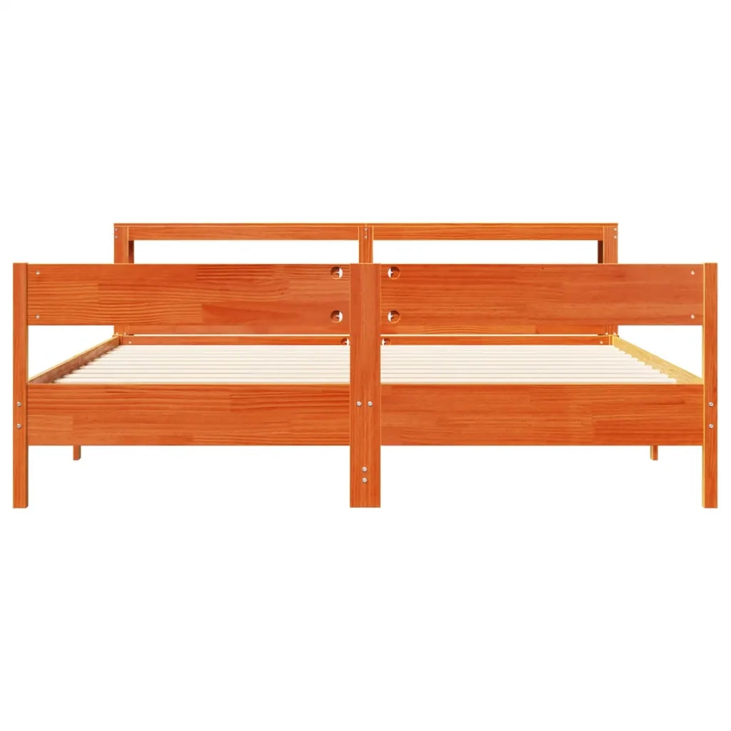 Letto senza Materasso Marrone Cera 200x200 cm in Legno di Pino 3306176