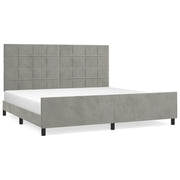 Letto matrimoniale | Letto per adulti | Giroletto senza Materasso Grigio Chiaro 200x200 cm Velluto