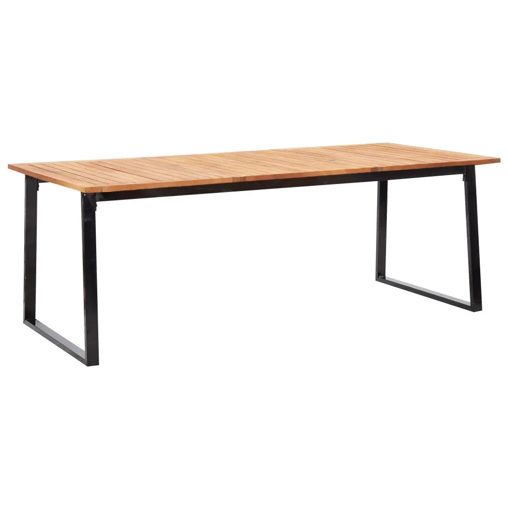 Set da Pranzo da Giardino 9 pz Nero in Polyrattan e Acacia 46008