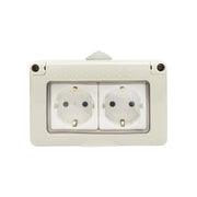 Doppia presa schuko PT IP55, 16A, 250V